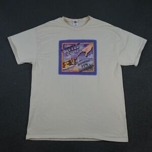 Vintage Little Feat Shirt Mens XL Beige Under The Radar Tour Band Graphic 90s